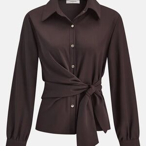 COMMENSE Elegant Brown Women's Top